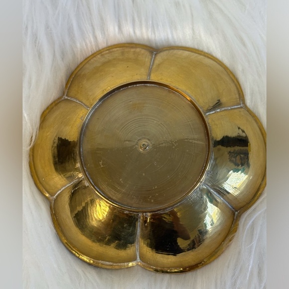 Brass Gold Floral Engraved Bowl - Picture 4 of 5